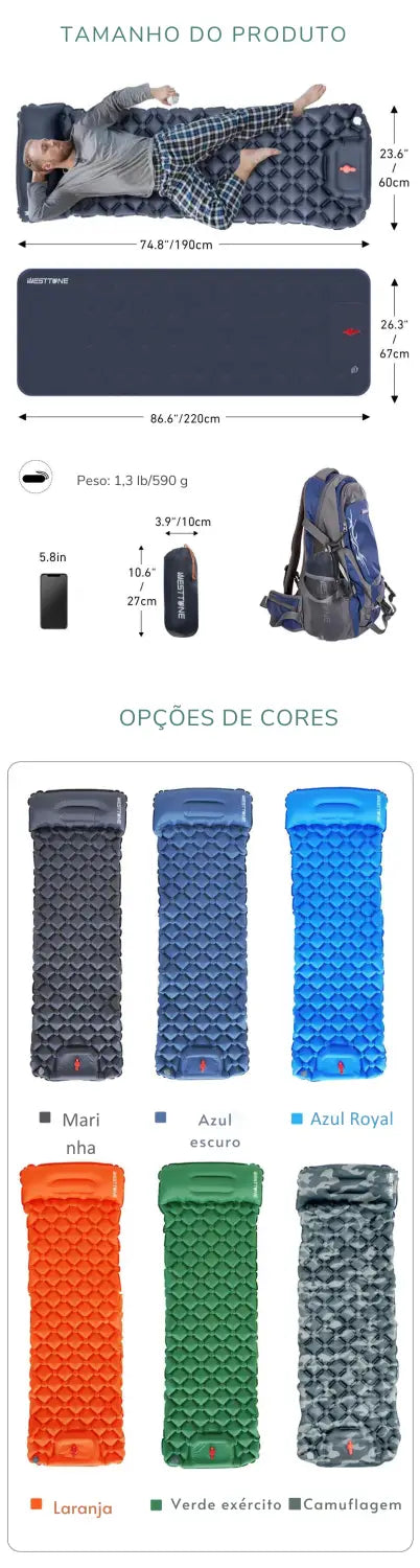 Colchão Inflável Ultralight com Travesseiro