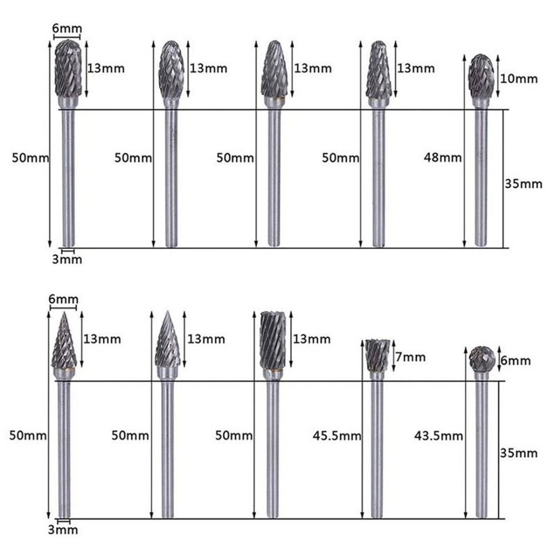 Brocas Rotativas Conjunto Com 10 Peças