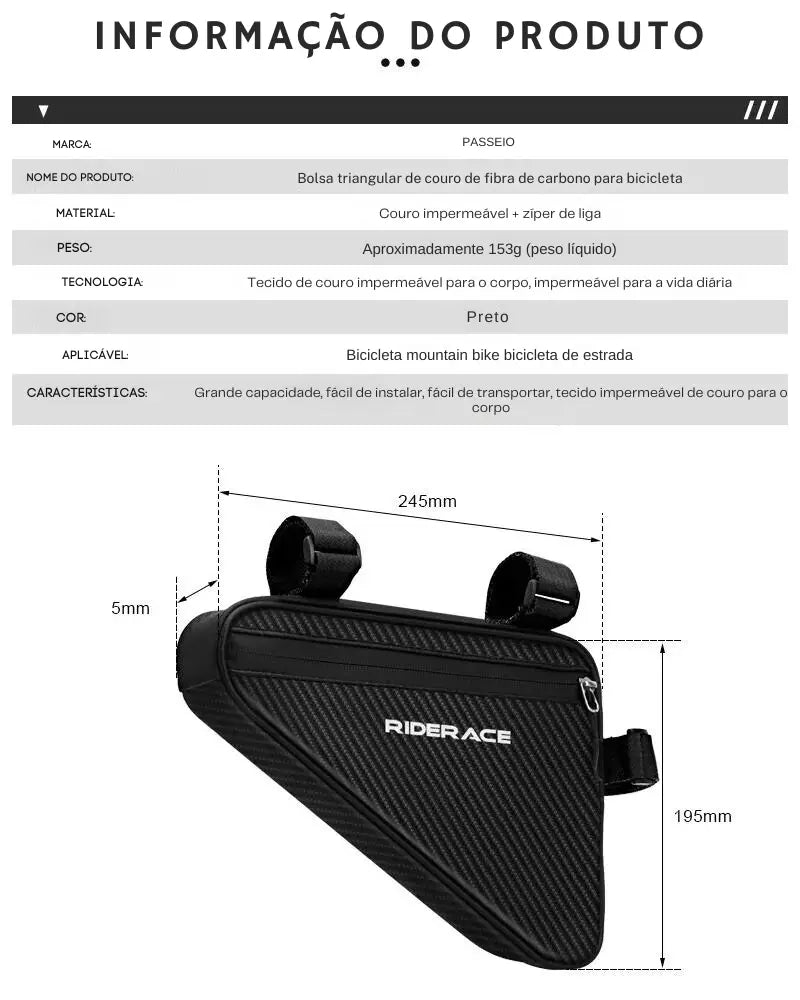 Bolsa Triangular Impermeável para Bicicleta