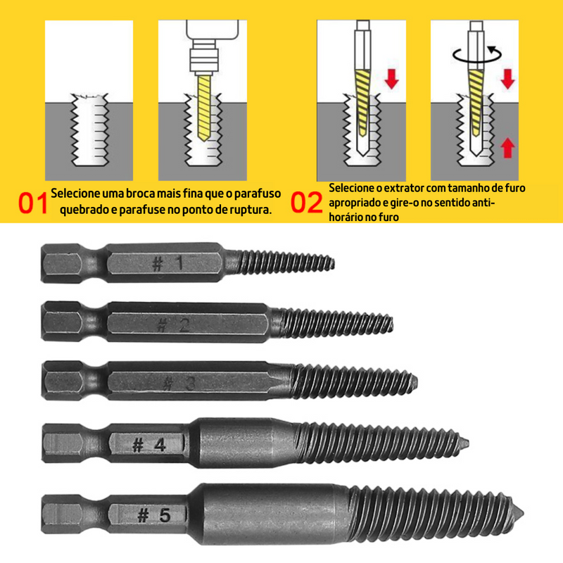 Brocas Extratoras Para Parafuso Conjunto Completo