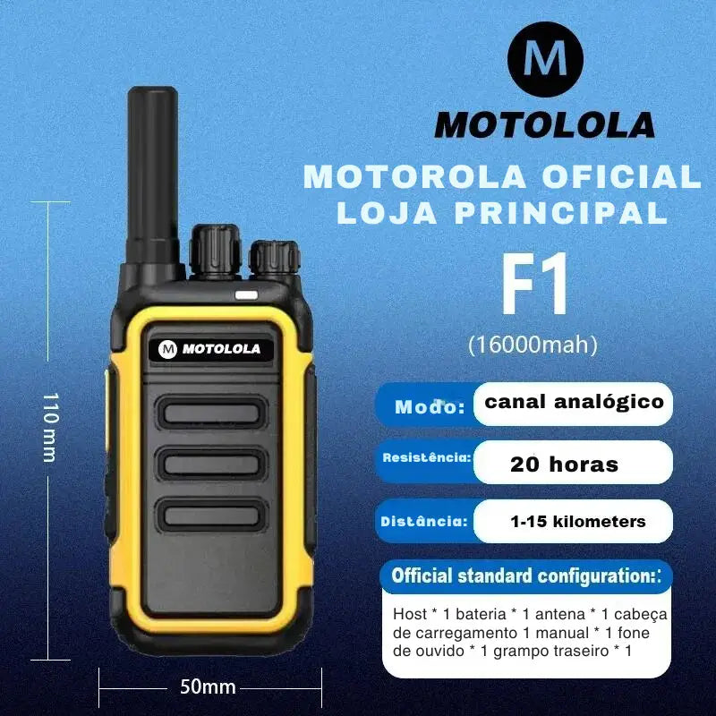 Rádio bidirecional ou dispositivo walkie-talkie robusto amarelo e preto.